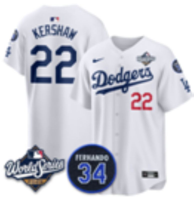 Men 2025 Nike Los Angeles Dodgers #22 Kersham white Game MLB Jersey 01->los angeles dodgers->MLB Jersey